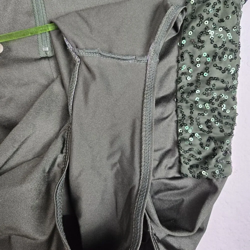 Weissman Get Up 12400 Sz XLC XL Child Green Dance Leotard Green Sequins